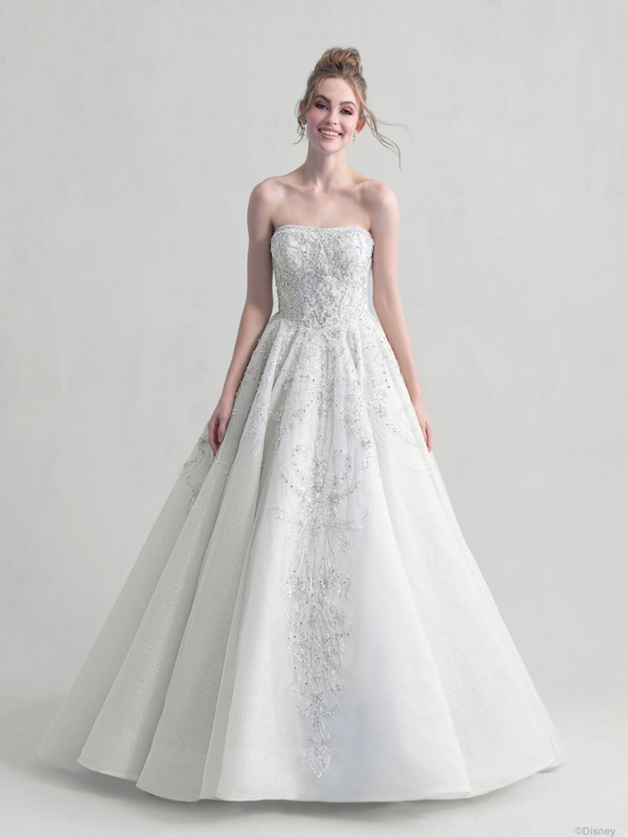 Dresses Kleinfeld Bridal Kleinfeld Exclusives | Strapless Ball Gown Wedding Dress With Beaded Details And Sparkle Tulle Skirt