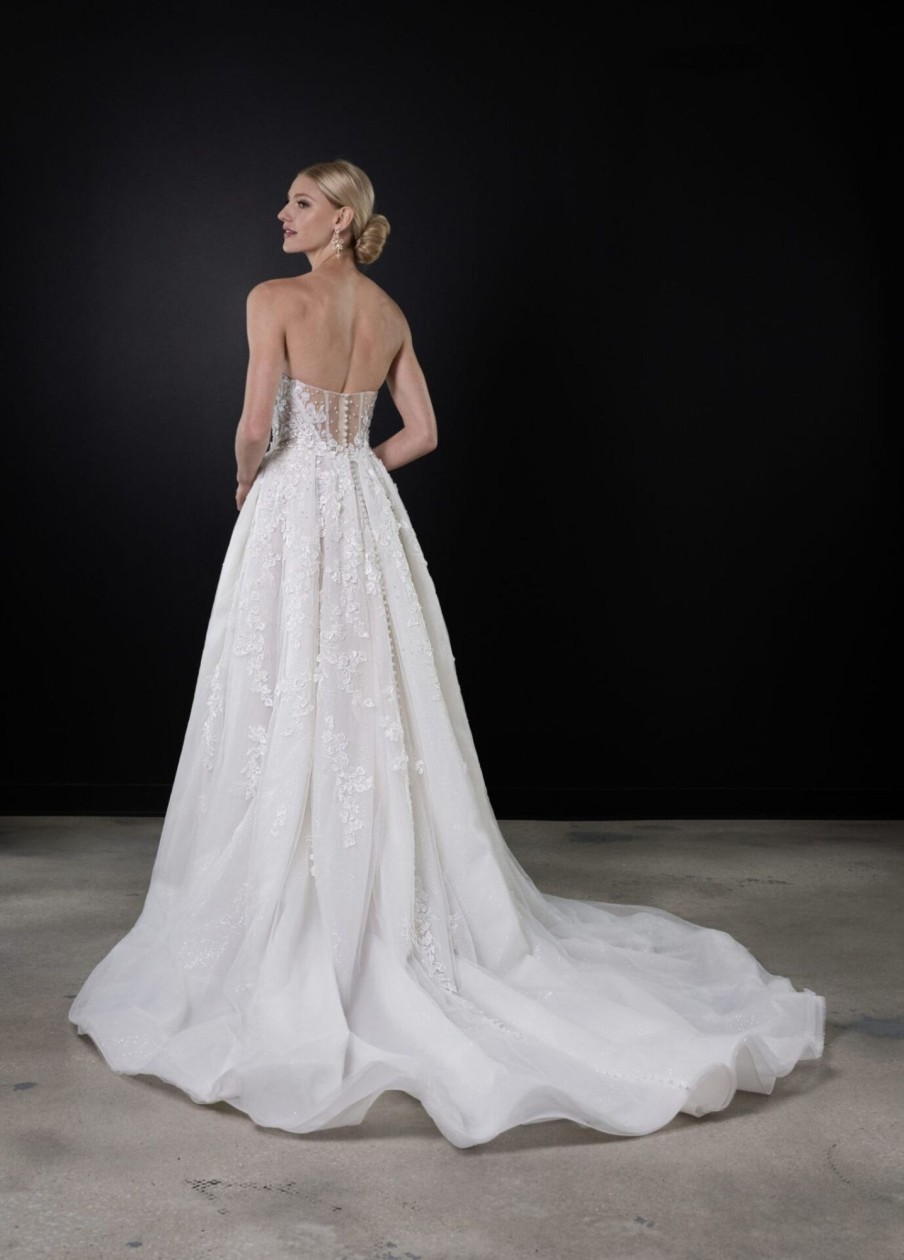 Dresses Kleinfeld Bridal A-Line | Romantic Tulle A-Line Gown With Slit