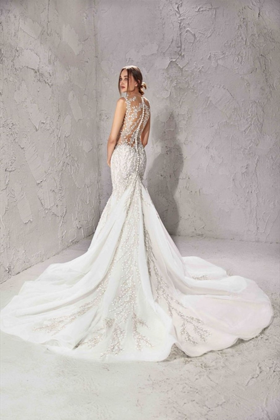 Dresses Kleinfeld Bridal Mermaid | Mermaid Wedding Dress With Embroidery And Illusion Back