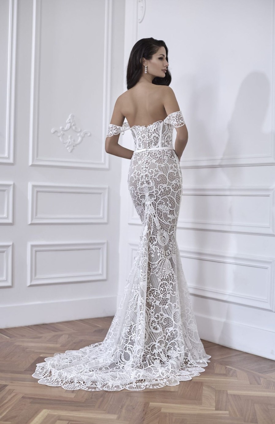 Dresses Kleinfeld Bridal Sexy | Off The Shoulder Lace Fit And Flare Wedding Dress