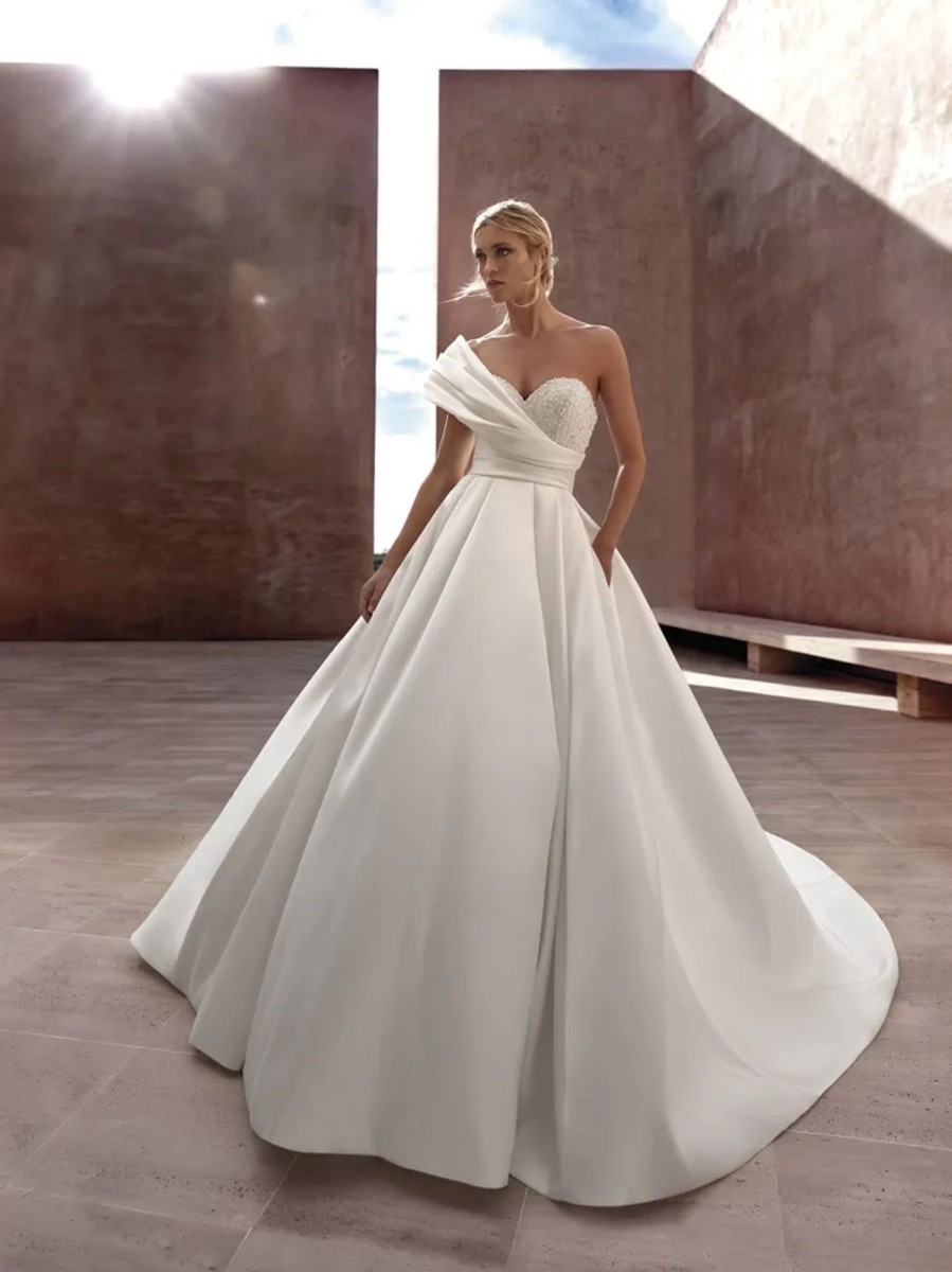 Dresses Kleinfeld Bridal Ball Gown | Asymmetrical One-Shoulder Mikado Ball Gown