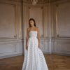 Dresses Kleinfeld Bridal Lace | Strapless Floral Lace A-Line Gown