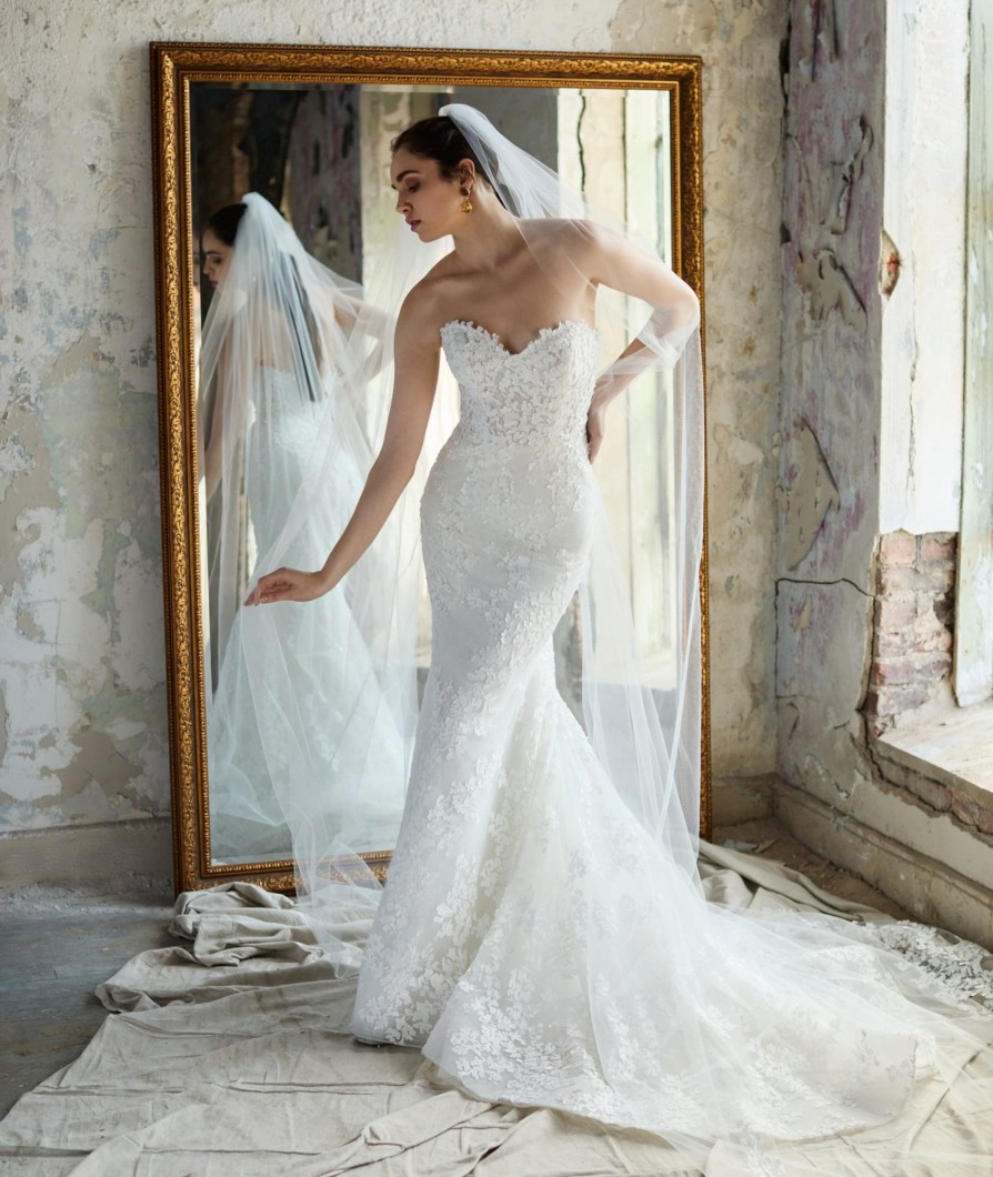 Dresses Kleinfeld Bridal Fit And Flare | Romantic Textured Fit-And-Flare