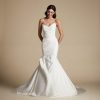 Dresses Kleinfeld Bridal Plus Size Wedding Dresses | Strapless Plus Size Fit And Flare Draped Fit And Flare Wedding Dress