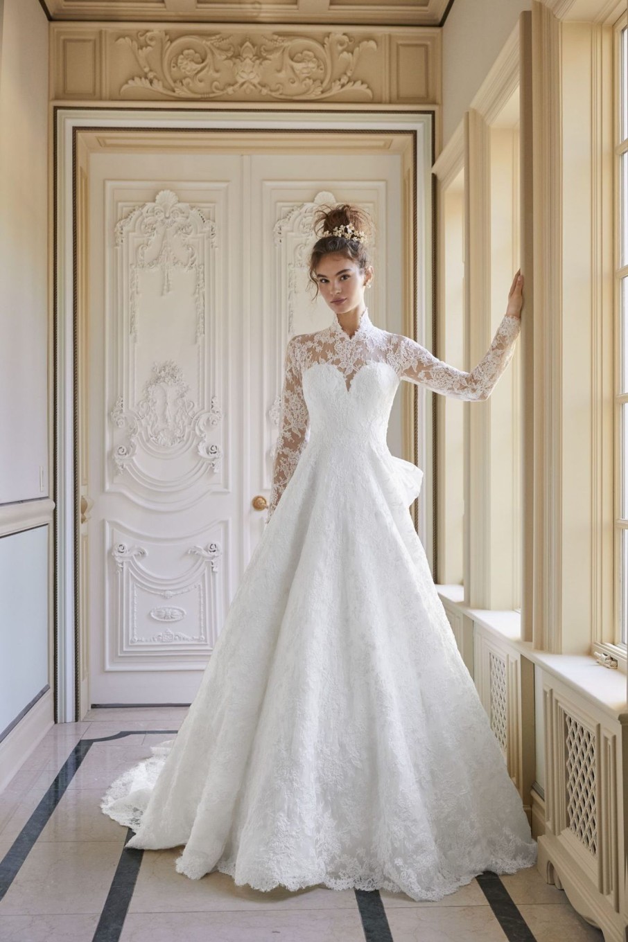 Dresses Kleinfeld Bridal Lace | Lace Long Sleeve Ball Gown