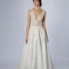 Dresses Kleinfeld Bridal A-Line | Embellished V-Neck A-Line Gown