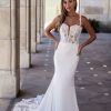 Dresses Kleinfeld Bridal Sheath | Crepe Sheath Wedding Dress With Lace Bodice.