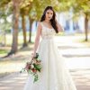 Dresses Kleinfeld Bridal Popular Wedding Dresses | Lace And Tulle A-Line Wedding Dress With Square Neckline