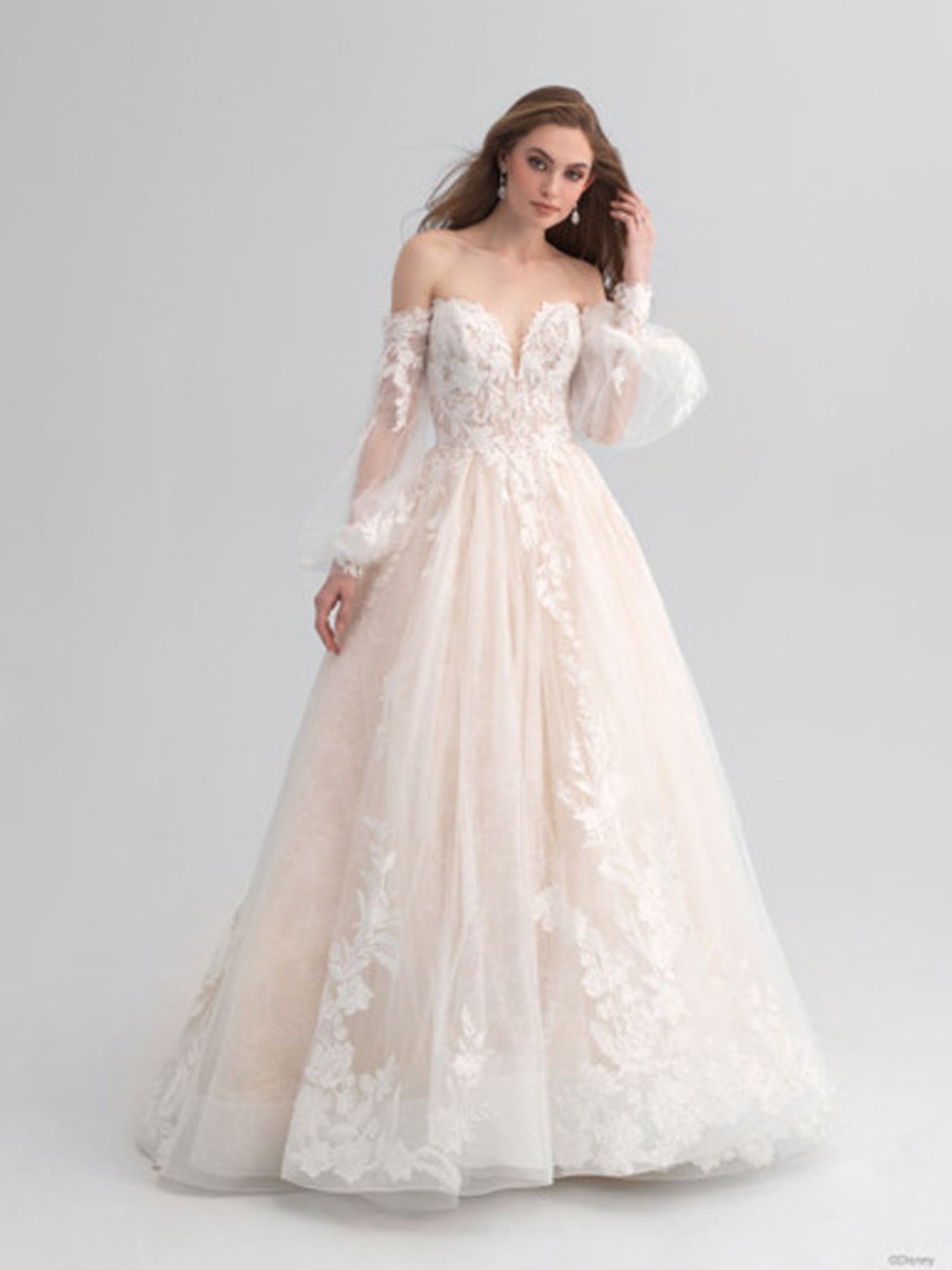 Dresses Kleinfeld Bridal Kleinfeld Exclusives | Strapless Ball Gown Wedding Dress With Detachable Tulle Long Sleeves