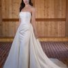 Dresses Kleinfeld Bridal Plus Size Wedding Dresses | Strapless Fit And Flare Wedding Dress With Detachable Overskirt