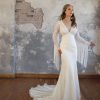 Dresses Kleinfeld Bridal Lace | Lace Fit-And-Flare Gown With Fringe Sleeves