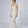 Dresses Kleinfeld Bridal Kleinfeld Exclusives | Silver Embroidered Fit-And-Flare Gown