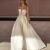 Dresses Kleinfeld Bridal A-Line | Strapless Organza A-Line Gown With Bow