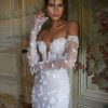 Dresses Kleinfeld Bridal Long Sleeves | Ethereal And Elegant Floral Fit-And-Flare Gown