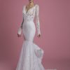 Dresses Kleinfeld Bridal Mermaid | Long Sleeve V-Neckline Lace Mermaid Wedding Dress