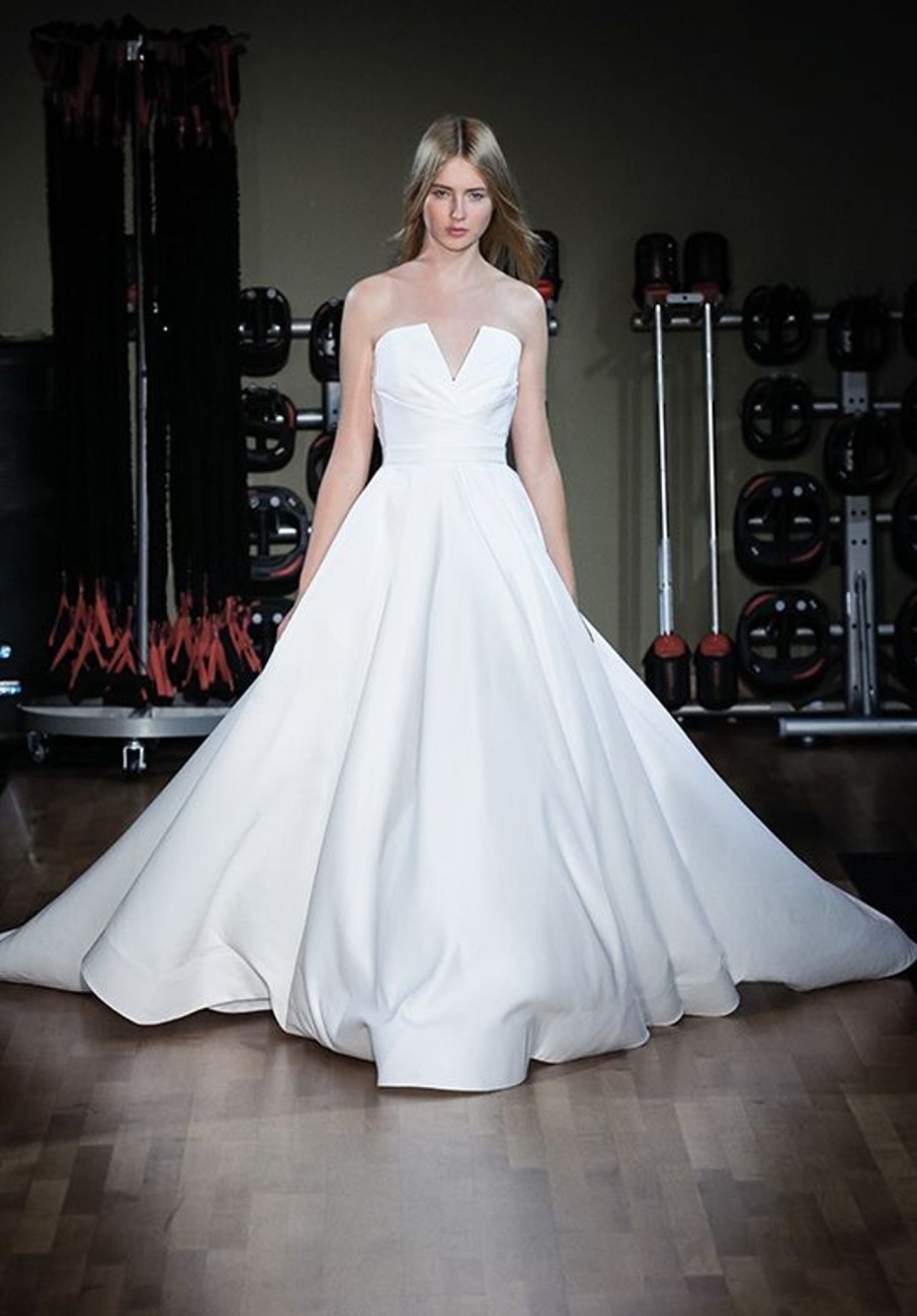 Dresses Kleinfeld Bridal Plus Size Wedding Dresses | Satin Strapless Ball Gown Wedding Dress