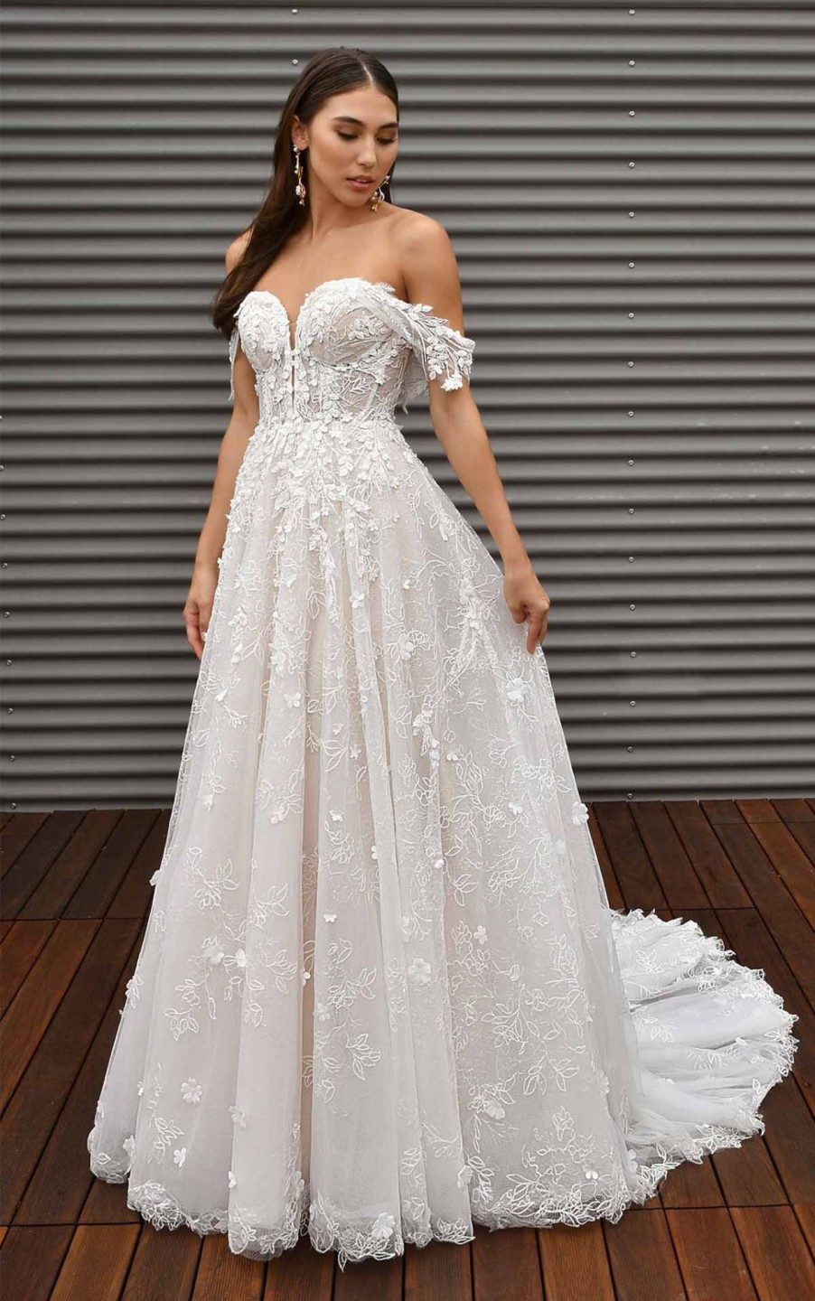 Dresses Kleinfeld Bridal Plus Size Wedding Dresses | Elegant Lace Sweetheart Wedding Dress With Off The Shoulder Straps