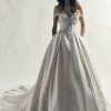 Dresses Kleinfeld Bridal Plus Size Wedding Dresses | Off The Shoulder Plus Size Beaded Lace Bodice And Mikado Skirt Ball Gown Wedding Dress