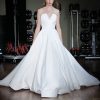 Dresses Kleinfeld Bridal Popular Wedding Dresses | Satin Strapless Natural Waist Ball Gown Wedding Dress