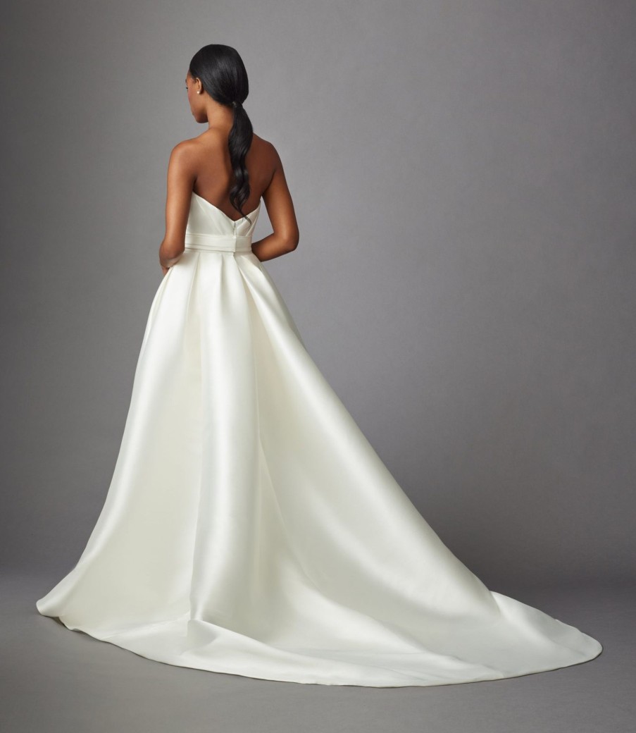 Dresses Kleinfeld Bridal Fit And Flare | Strapless Fit And Flare Wedding Dress With Detachable Overskirt