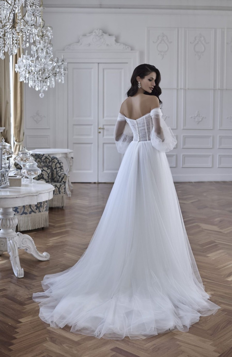 Dresses Kleinfeld Bridal Long Sleeves | A-Line Wedding Dress With Off The Shoulder Long Sleeves