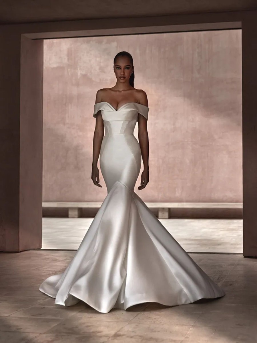 Dresses Kleinfeld Bridal Sexy | Simple And Sexy Off-The-Shoulder Mermaid Gown