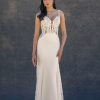 Dresses Kleinfeld Bridal Lace | Lace And Crepe Sheath Gown With Open Back