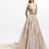 Dresses Kleinfeld Bridal Kleinfeld Exclusives | Sleeveless Gold Ball Gown Wedding Dress With Deep V-Neckline