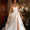 Dresses Kleinfeld Bridal A-Line | Asymmetrical Satin And Pearl A-Line Gown