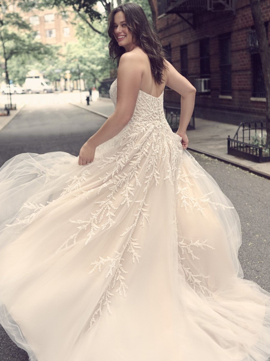 Dresses Kleinfeld Bridal Plus Size Wedding Dresses | Strapless Ball Gown Wedding Dress With Beaded Bodice