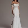 Dresses Kleinfeld Bridal Kleinfeld Exclusives | Off The Shoulder Fit And Flare Wedding Dress With Lace Embroidery