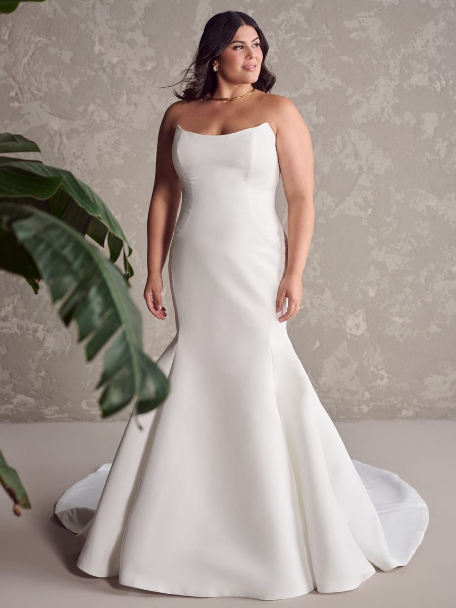 Dresses Kleinfeld Bridal Fit And Flare | Chic And Simple Fit-And-Flare Gown With Buttons