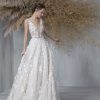 Dresses Kleinfeld Bridal Plus Size Wedding Dresses | Sleeveless Deep V-Neck Illusion Neckline A-Line Wedding Dress