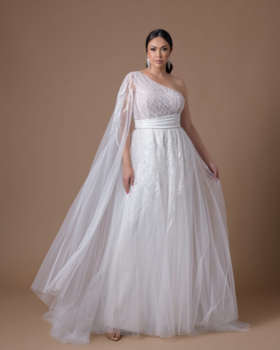 Dresses Kleinfeld Bridal A-Line | One Shoulder A-Line Tulle Wedding Dress