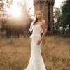 Dresses Kleinfeld Bridal Lace | Floral Lace Fit-And-Flare Gown With Buttons