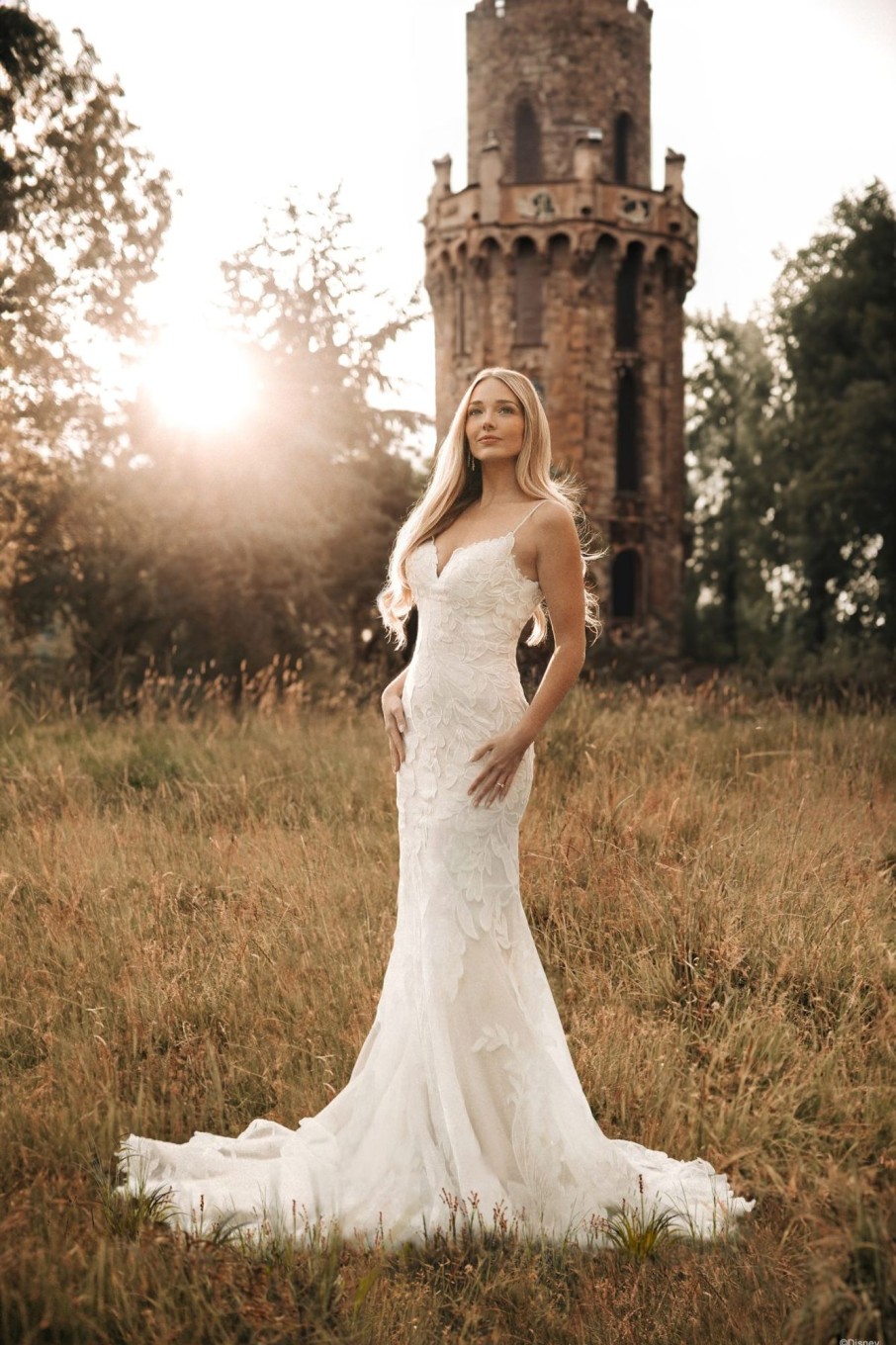 Dresses Kleinfeld Bridal Lace | Floral Lace Fit-And-Flare Gown With Buttons