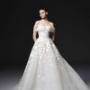 Dresses Kleinfeld Bridal Kleinfeld Exclusives | Strapless Ball Gown Wedding Dress With Floral Lace