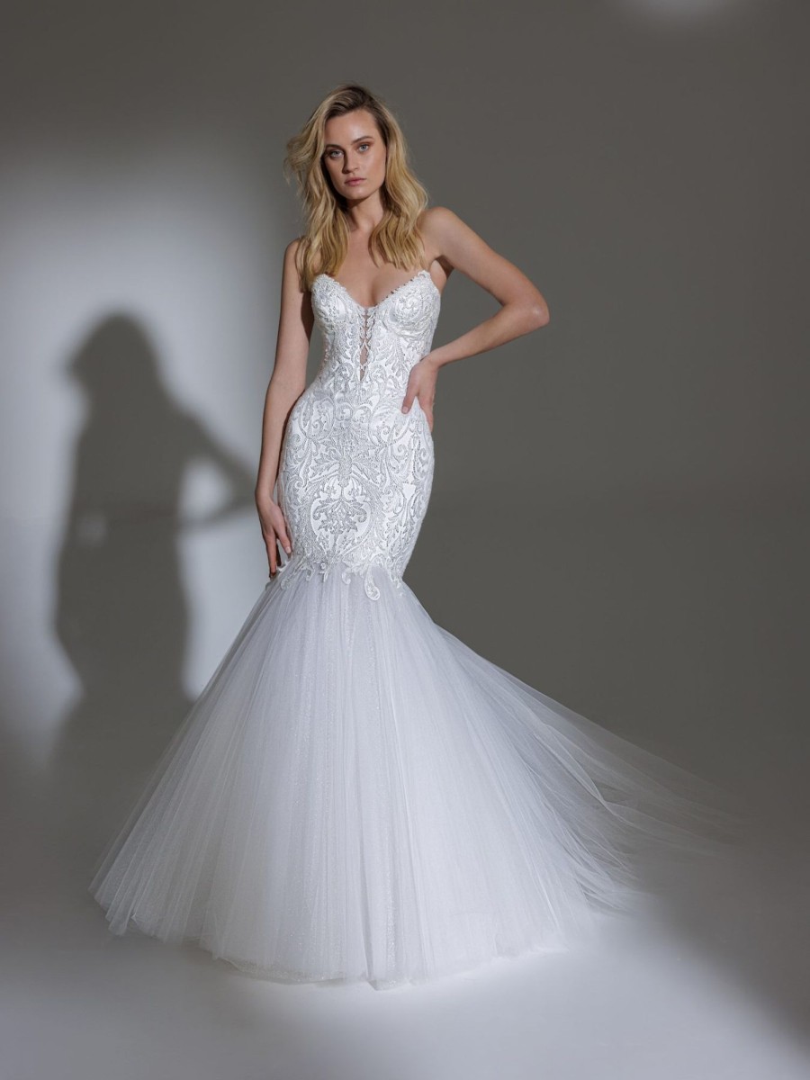 Dresses Kleinfeld Bridal Mermaid | Strapless Sweetheart Neckline Embroidered Lace Mermaid Wedding Dress