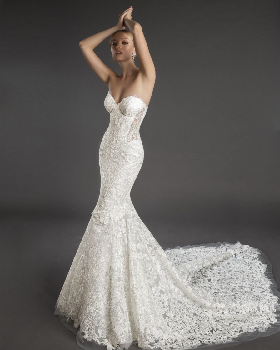 Dresses Kleinfeld Bridal Mermaid | Strapless Sweetheart Neckline Lace Mermaid Wedding Dress