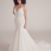 Dresses Kleinfeld Bridal Mermaid | Beaded Mermaid Wedding Dress With Spaghetti Straps And V-Neckline