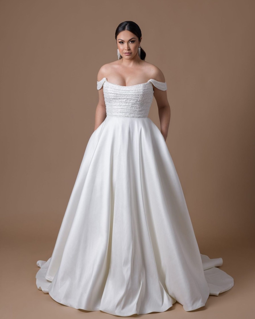 Dresses Kleinfeld Bridal Ball Gown | Hand-Beaded Satin Ball Gown