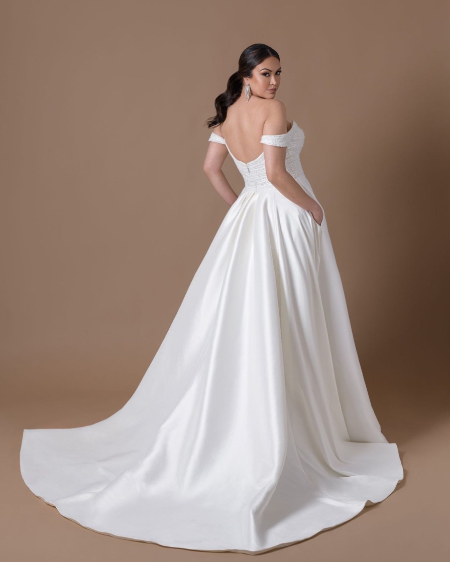 Dresses Kleinfeld Bridal Ball Gown | Hand-Beaded Satin Ball Gown