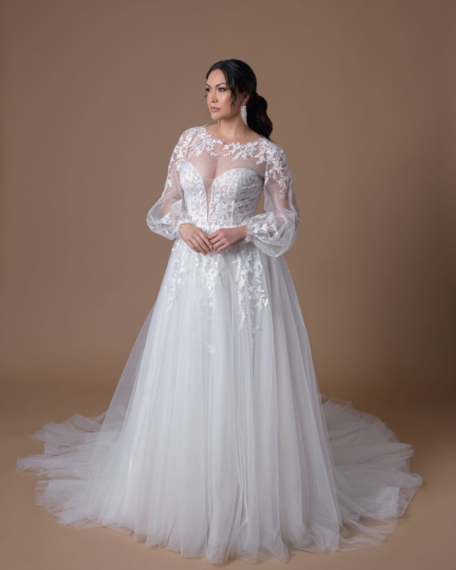 Dresses Kleinfeld Bridal Lace | Lace-Adorned Tulle Jacket