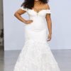 Dresses Kleinfeld Bridal Plus Size Wedding Dresses | Off-The-Shoulder Lace Mermaid Wedding Dress With Floral Applique