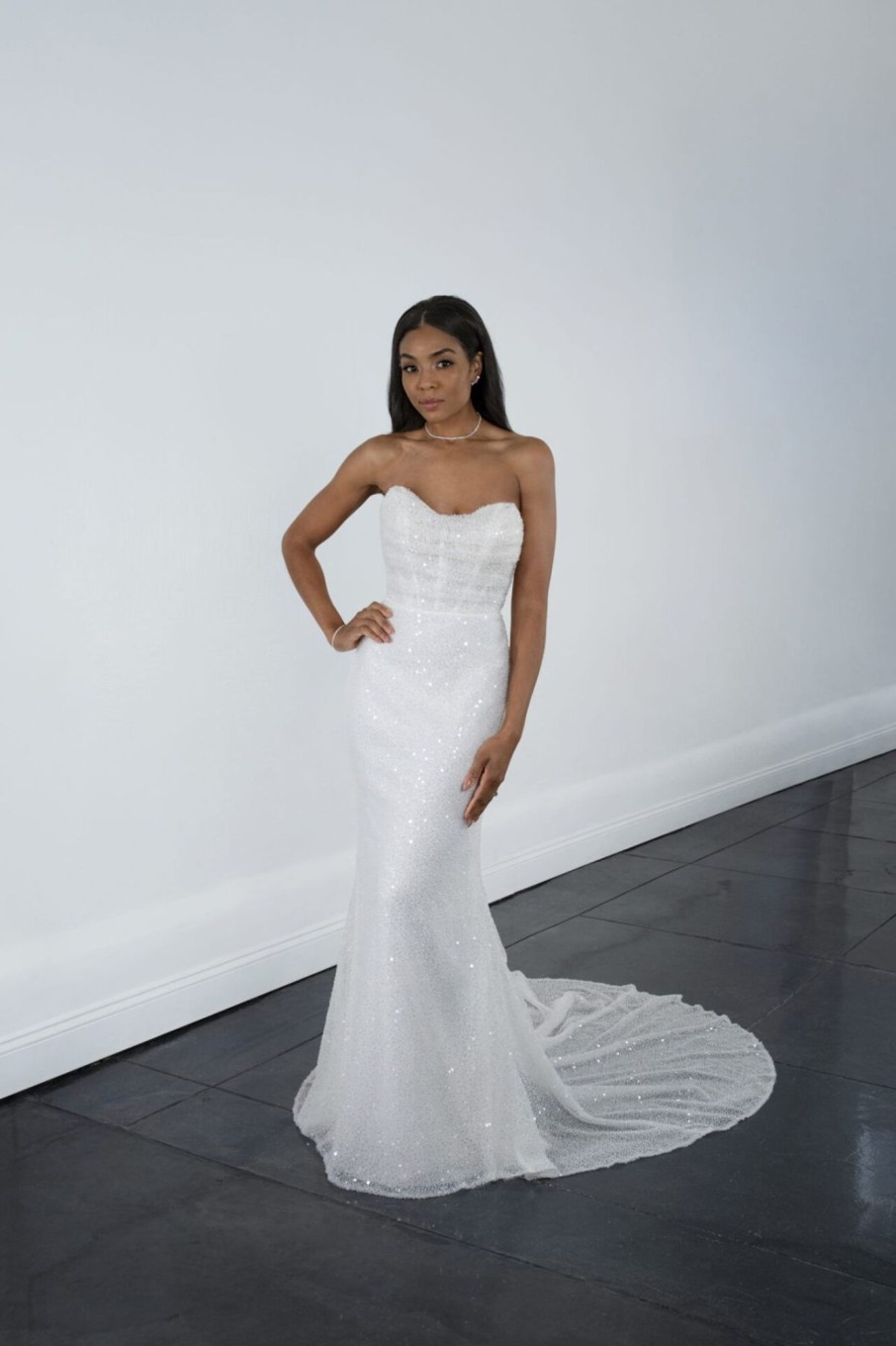 Dresses Kleinfeld Bridal Sheath | Strapless Sparkle Sheath Wedding Dress