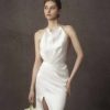 Dresses Kleinfeld Bridal Sheath | Halter Dress With Side Slit