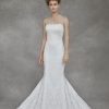 Dresses Kleinfeld Bridal Fit And Flare | Laser-Cut Leaf Fit-And-Flare Gown