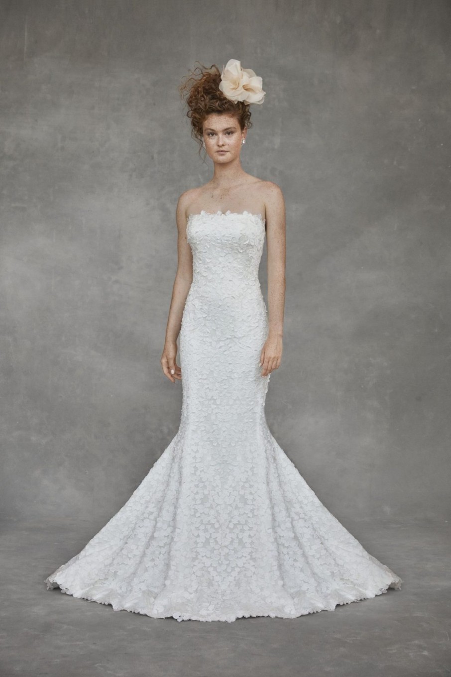 Dresses Kleinfeld Bridal Fit And Flare | Laser-Cut Leaf Fit-And-Flare Gown