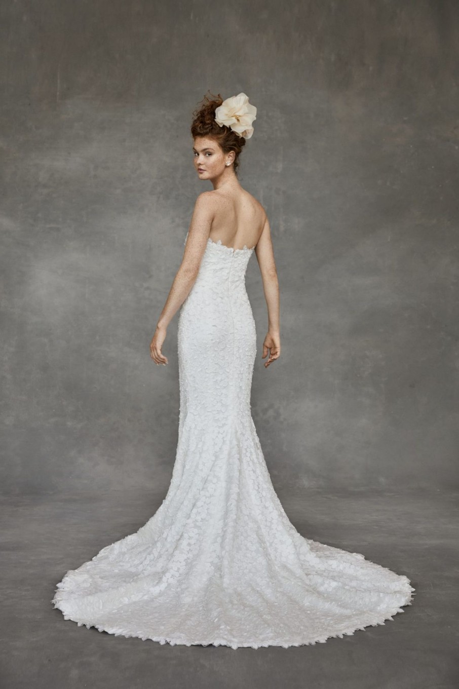 Dresses Kleinfeld Bridal Fit And Flare | Laser-Cut Leaf Fit-And-Flare Gown