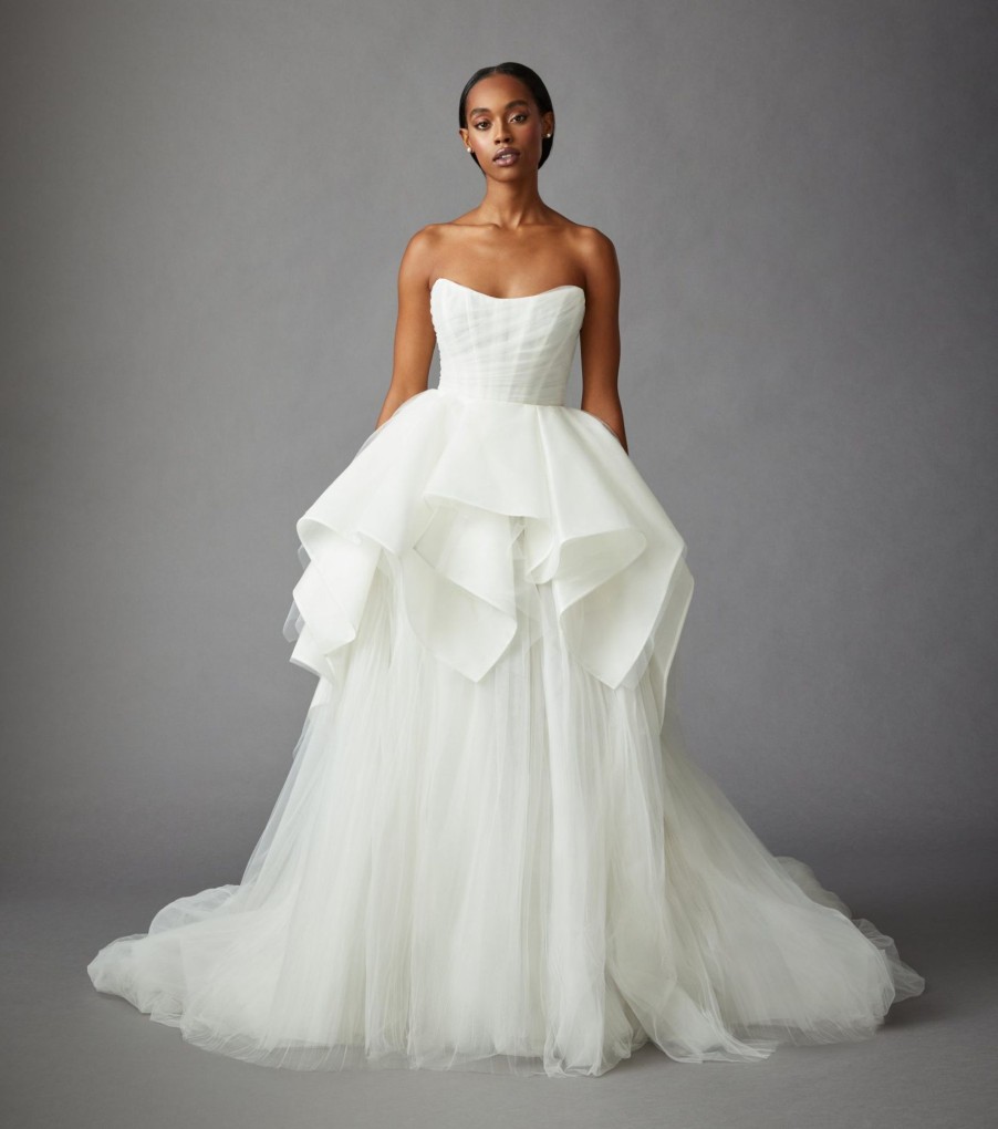 Dresses Kleinfeld Bridal Ball Gown | Strapless Ball Gown Wedding Dress With Corset Bodice